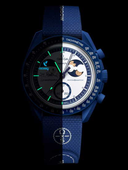 Swatch x Omega Bioceramic Moonswatch Mission To Earthphase Moonshine Snoopy Gold (Beaver Moon) - SO33N704L