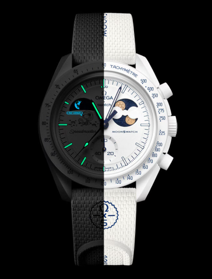 Omega x Swatch Mission to Earthphase - Moonshine Gold - White Blue - SO33W701L