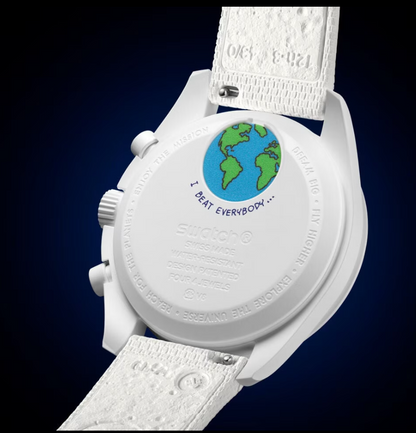 Omega x Swatch Mission to Earthphase - Moonshine Gold - White Blue - SO33W701L